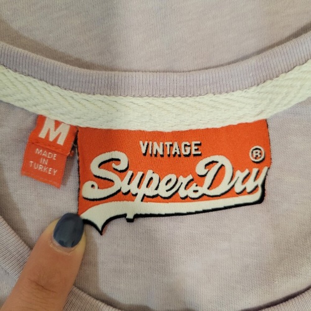 Superdry Vintage Logo Lilac Basic Graphic Tee Siz… - image 6